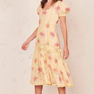 NWT LoveShackFancy Reggie Dress in Mellow Yellow!